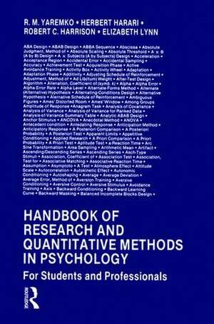 Handbook of Research and Quantitative Methods in Psychology: For Students and Professionals de R.M. Yaremko