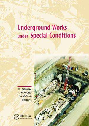 Underground Works under Special Conditions: Proceedings of the ISRM Workshop W1, Madrid, Spain, 6-7 July 2007 de Manuel Romana