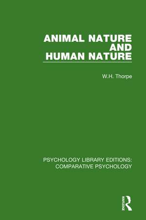 Animal Nature and Human Nature de W. H. Thorpe