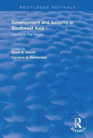 Development and Security in Southeast Asia: Volume I: The Environment de Carolina G. Hernandez