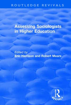 Assessing Sociologists in Higher Education de Eric Harrison