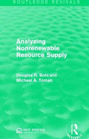 Analyzing Nonrenewable Resource Supply de Douglas R. Bohi