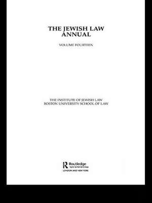 The Jewish Law Annual Volume 14 de Boston University of Law The Institute of Jewish Law