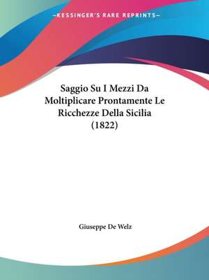 Saggio Su I Mezzi Da Moltiplicare Prontamente Le Ricchezze Della Sicilia (1822) de Giuseppe De Welz