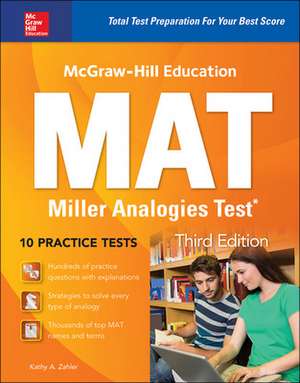 McGraw-Hill Education MAT Miller Analogies Test, Third Edition de Kathy Zahler