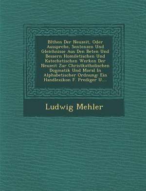 Bl&#65533;then Der Neuzeit, Oder Ausspr&#65533;che, Sentenzen Und Gleichnisse Aus Den Be&#65533;ten Und Bessern Homiletischen Und Katechetischen Werke de Ludwig Mehler