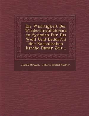 Die Wichtigkeit Der Wiedereinzufuhrenden Synoden Fur Das Wohl Und Bedurfni Der Katholischen Kirche Dieser Zeit... de Joseph Strasser