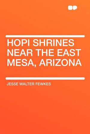 Hopi Shrines Near the East Mesa, Arizona de Jesse Walter Fewkes