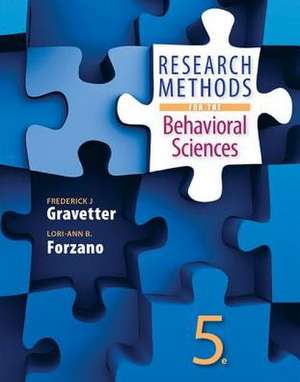 Research Methods for the Behavioral Sciences de Frederick J. Gravetter