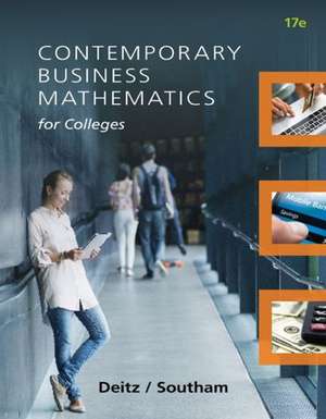 Contemporary Business Mathematics for Colleges de James E. Deitz