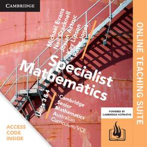 CSM VCE Specialist Mathematics Units 3 and 4 Online Teaching Suite (Card) de Michael Evans