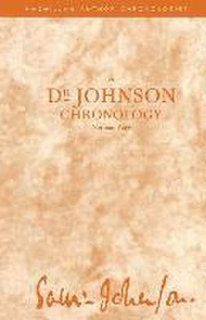 A Dr Johnson Chronology de Norman Page