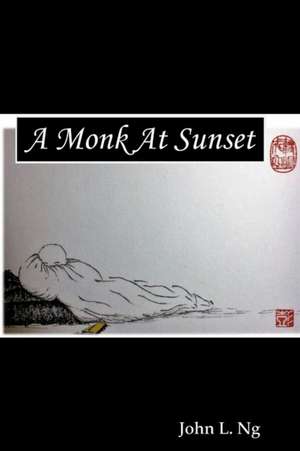 a monk at sunset de John L. Ng