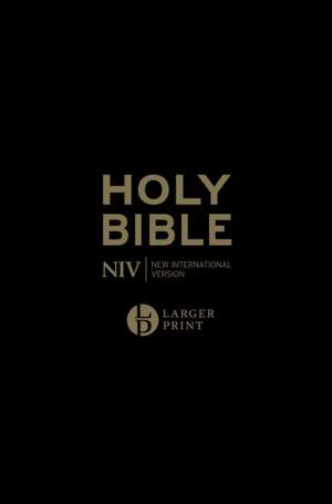 NIV Larger Print Personal Black Leather Bible de New International Version