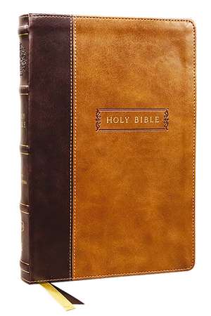 KJV Holy Bible with Apocrypha and 73,000 Center-Column Cross References, Brown Leathersoft, Red Letter, Comfort Print: King James Version de Thomas Nelson