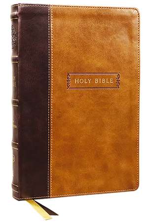 KJV Holy Bible with Apocrypha and 73,000 Center-Column Cross References, Brown Leathersoft, Red Letter, Comfort Print (Thumb Indexed): King James Version de Thomas Nelson