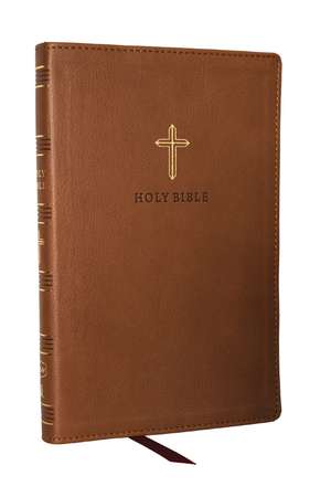 KJV Holy Bible, Ultra Thinline, Brown Leathersoft, Red Letter, Comfort Print de Thomas Nelson