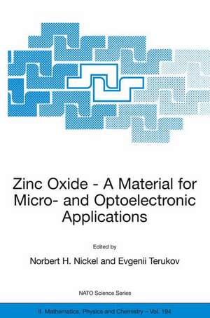 Zinc Oxide - A Material for Micro- and Optoelectronic Applications: Proceedings of the NATO Advanced Research Workshop on Zinc Oxide as a Material for Micro- and Optoelectronic Applications, held in St. Petersburg, Russia, from 23 to 25 June 2004 de Norbert H. Nickel