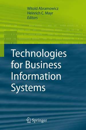 Technologies for Business Information Systems de Witold Abramowicz