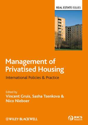 Management of Privatised Social Housing – International Policies and Practice de V Gruis