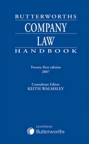 Butterworths Company Law Handbook de Keith Walmsley