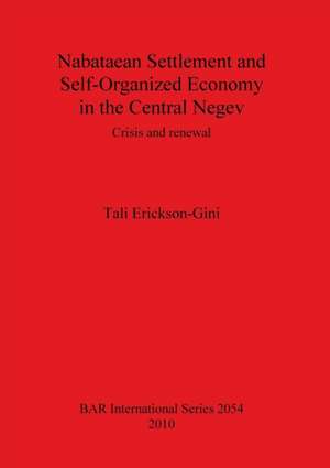 Nabataean Settlement and Self-Organized Economy in the Central Negev: Crisis and Renewal de Tali Erickson-Gini