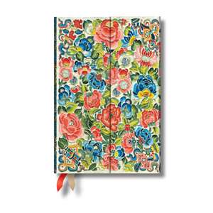 Pear Garden (Peking Opera Embroidery) Mini 12-month Day-at-a-time Hardback Dayplanner 2025 (Wrap Closure) de Paperblanks