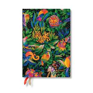 Jungle Song (Whimsical Creations) Midi 12-month Vertical Hardback Dayplanner 2025 (Elastic Band Closure) de Paperblanks