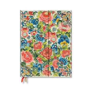 Pear Garden (Peking Opera Embroidery) Ultra 12-month Vertical Hardback Dayplanner 2025 (Wrap Closure) de Paperblanks