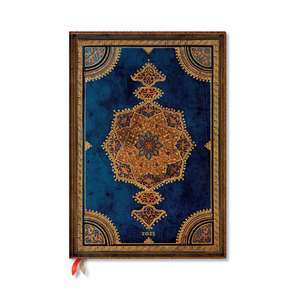 Safavid Indigo (Safavid Binding Art) Grande 12-month Vertical Hardback Dayplanner 2025 (Elastic Band Closure) de Paperblanks