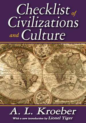 Checklist of Civilizations and Culture de A. Kroeber