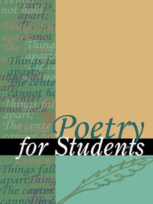 Poetry for Students de Sara Constantakis