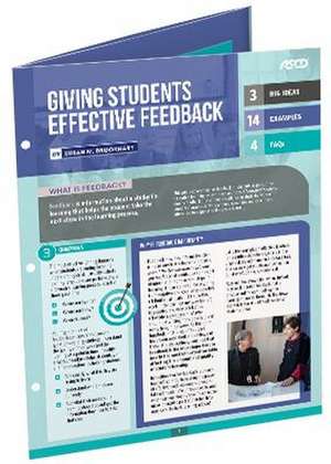 Giving Students Effective Feedback (Quick Reference Guide) de Susan M. Brookhart