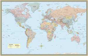 World Map-Laminated de BarCharts Inc