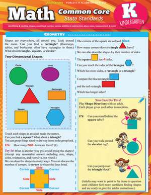 Math Common Core for Kindergarten de BarCharts Inc