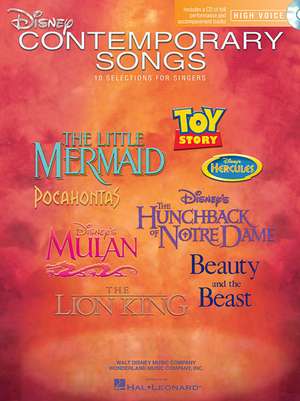 Disney Contemporary Songs: High Voice [With CD] de Hal Leonard Publishing Corporation