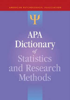 APA Dictionary of Statistics and Research Methods de Sheldon Zedeck