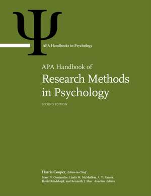 APA Handbook of Research Methods in Psychology – Volume 1 – Foundations, Planning, Measures, and Psychometrics Volume 2: Research Designs: Quantita de Harris Cooper