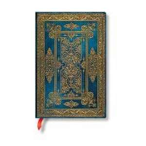 Paperblanks Blue Luxe Luxe Design Hardcover Journal Mini Lined Elastic Band Closure 176 Pg 85 GSM