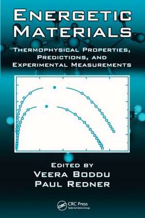 Energetic Materials: Thermophysical Properties, Predictions, and Experimental Measurements de Veera Boddu