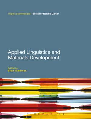 Applied Linguistics and Materials Development de Brian Tomlinson