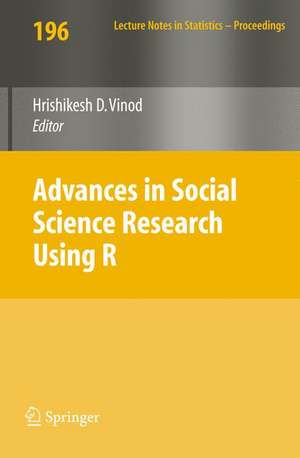 Advances in Social Science Research Using R de Hrishikesh D. Vinod