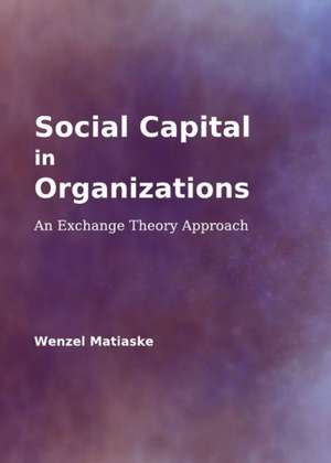 Social Capital in Organizations: An Exchange Theory Approach de Wenzel Matiaske