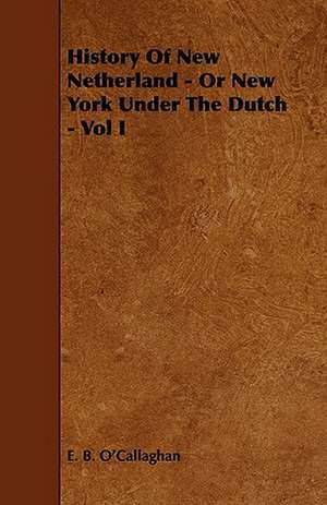 History of New Netherland - Or New York Under the Dutch - Vol I de Edmund Bailey O'Callaghan