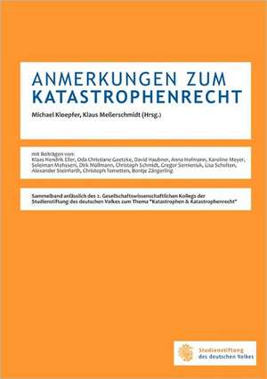 Anmerkungen Zum Katastrophenrecht de Alexander Steinforth