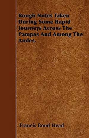 Rough Notes Taken During Some Rapid Journeys Across The Pampas And Among The Andes. de Francis Bond Head