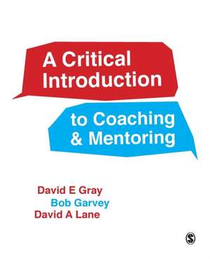 A Critical Introduction to Coaching and Mentoring: Debates, Dialogues and Discourses de David E Gray