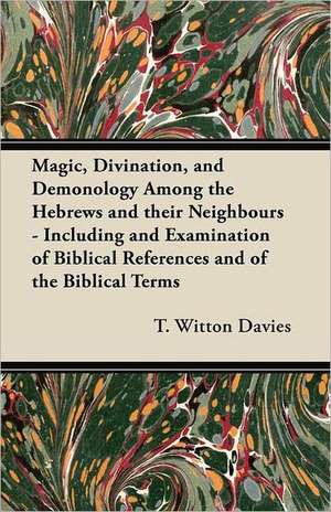 Magic, Divination, and Demonology Among the Hebrews and their Neighbours - Including and Examination of Biblical References and of the Biblical Terms de T. Witton Davies