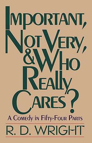 Important, Not Very, & Who Really Cares? de D. Wright R. D. Wright