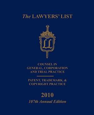 The Lawyers' List 2010 de Donald A. Schwartz